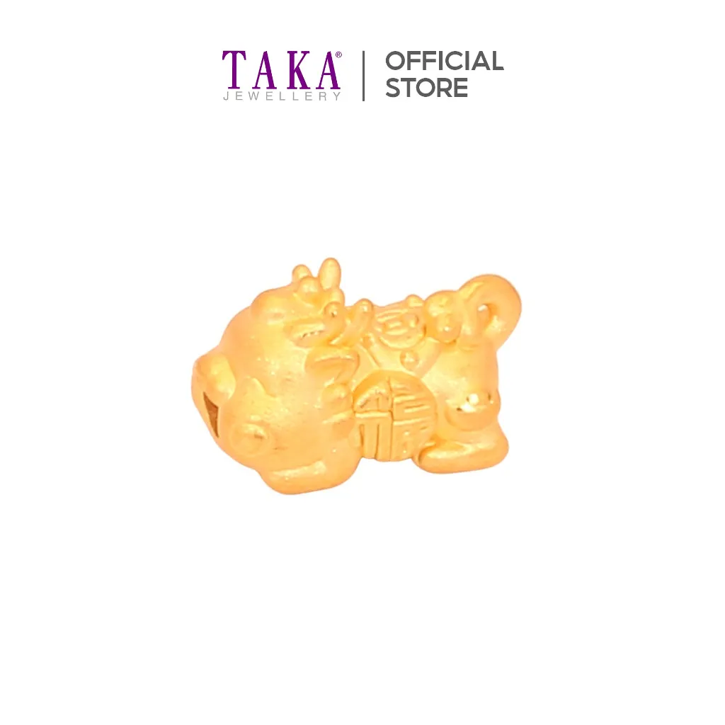TAKA Jewellery 999 Pure Gold Baby Pixiu with Beads Bracelet