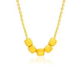 TAKA Jewellery 999 Pure Gold Necklace with Silver Chain