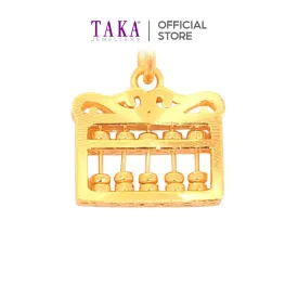 TAKA Jewellery 999 Pure Gold Pendant Abacus