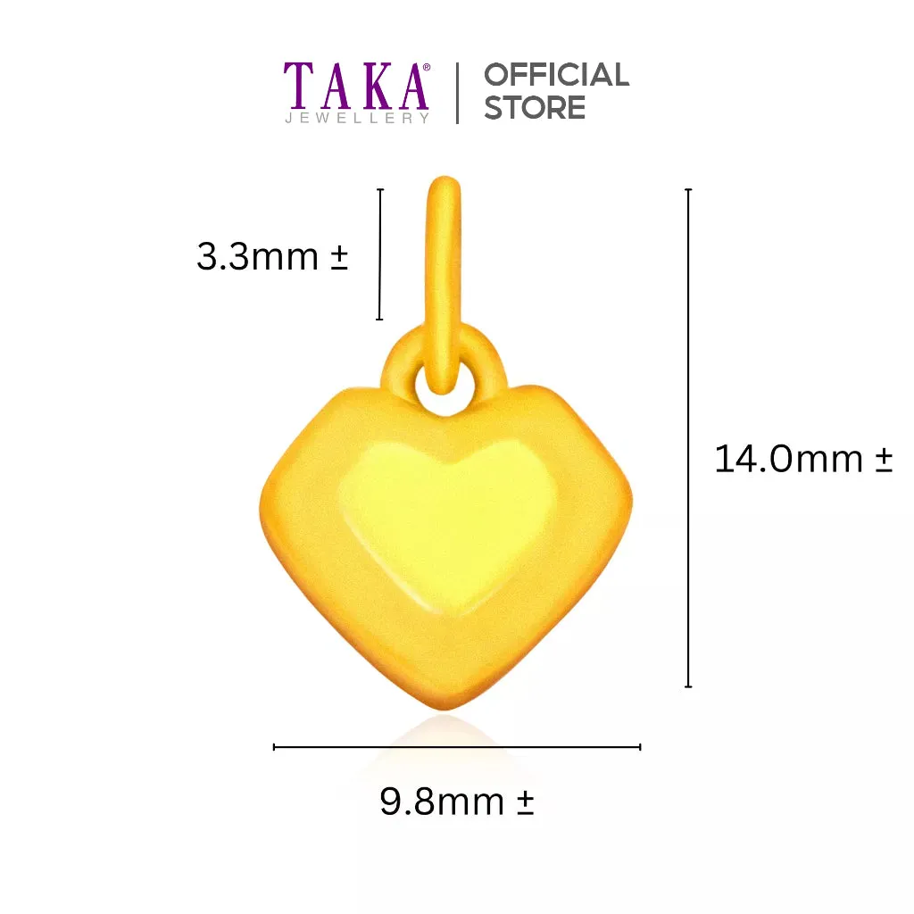 TAKA Jewellery 999 Pure Gold Pendant Heart