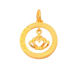 TAKA Jewellery 999 Pure Gold Pendant Round Crown