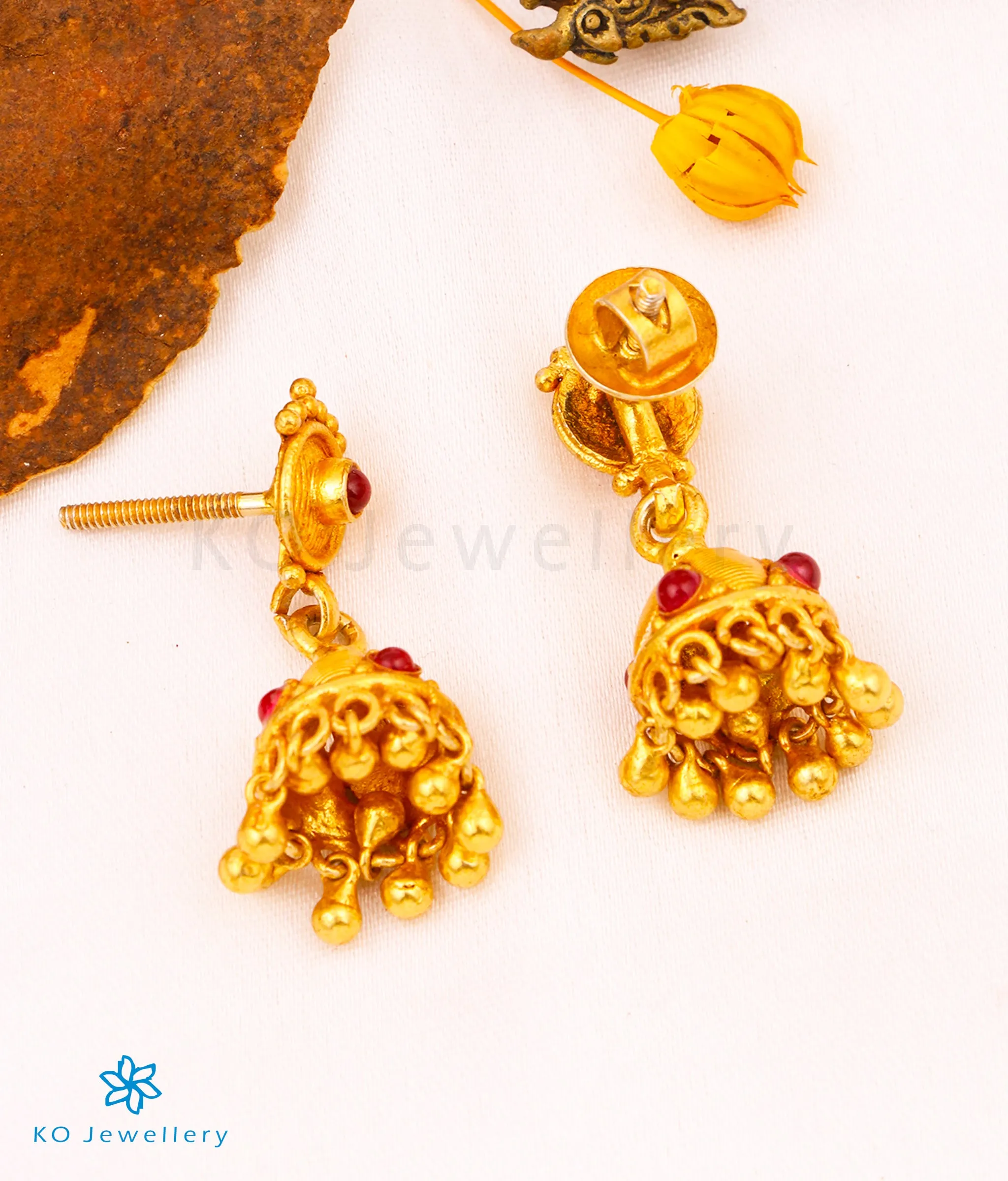 The Aarushi Silver Kempu Jhumka
