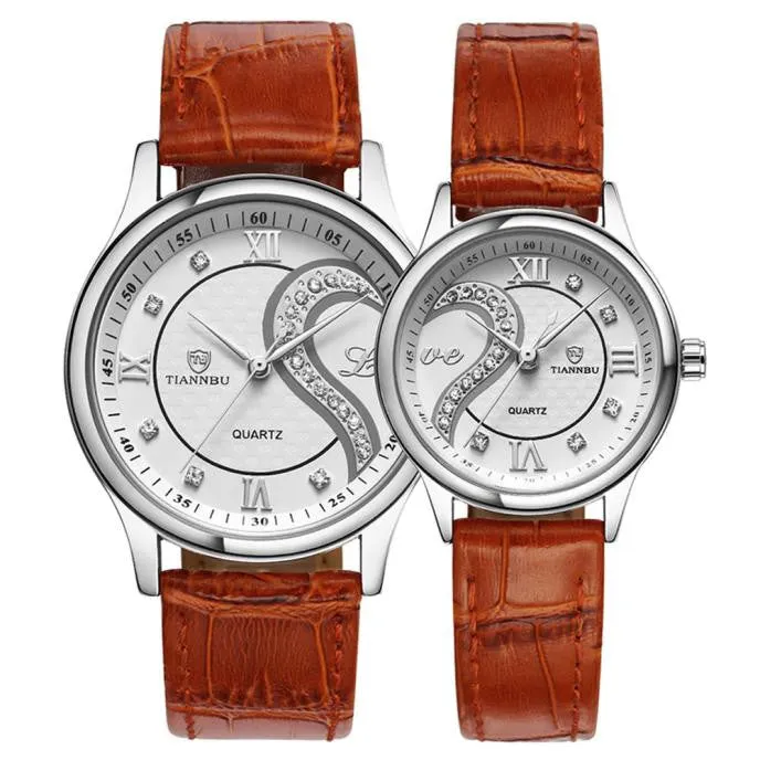 Tiannbu Ultrathin Leather Couple Wrist Watches