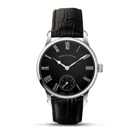 TRADITUM VINTAGE STYLE DRESS WATCH BLACK / ROMAN