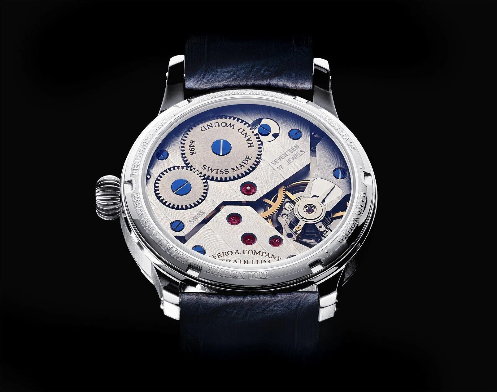 TRADITUM VINTAGE STYLE DRESS WATCH BLACK / ROMAN