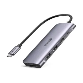 UGREEN 6 in 1 Type C Docking Station With HDMI 4K, 2*USB 3.0 Ports, SD TF Card Reader, 100W PD Charging Adaptor Dock Station for MacBook Pro Air 2020 2019 2018, Galaxy Note 10 S10 S9 S8, Surface Go, XPS 13 15 etc. (70411)
